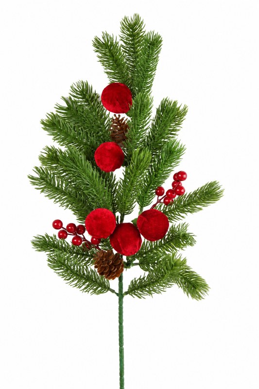Picture of Christmas Bauble Mixed Spcue Stem 62cm
